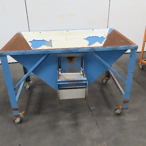60" x 36" x 22" Deep Funnel Dry Bulk Material Feed Hopper On Castors Needs Work