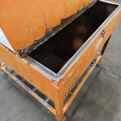 47" x 47" x 32"D Funnel Covered Rolling Bulk Dry Material Storage Feed Hopper