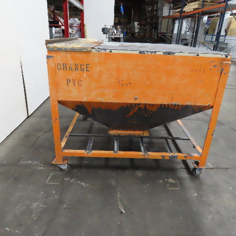 47" x 47" x 32"D Funnel Covered Rolling Bulk Dry Material Storage Feed Hopper