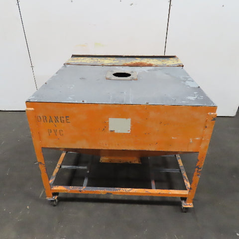47" x 47" x 32"D Funnel Covered Rolling Bulk Dry Material Storage Feed Hopper