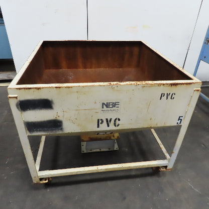 NBE 47" x 47" x 32" Deep Rolling Bulk Dry Material Storage Feed Hopper