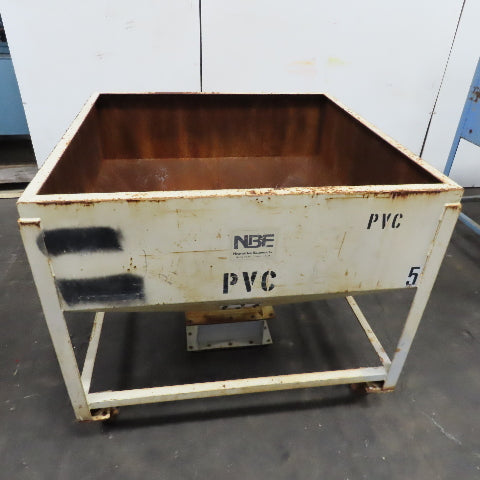 NBE 47" x 47" x 32" Deep Rolling Bulk Dry Material Storage Feed Hopper