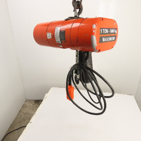 CM Lodestar Model L 1 Ton 2000 LB Electric Chain Hoist 15' Lift 16FPM 230/460V