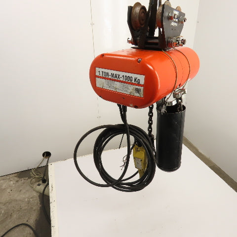 CM Lodestar Model L 1 Ton Electric Chain Hoist 15' Lift 16FPM 230/460V W/Trolley