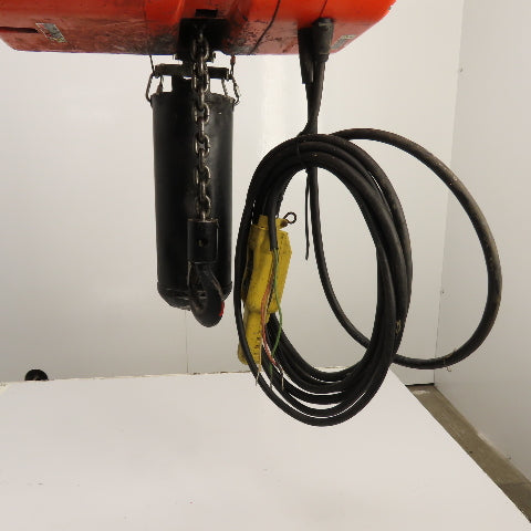 CM Lodestar Model L 1 Ton Electric Chain Hoist 15' Lift 16FPM 230/460V W/Trolley