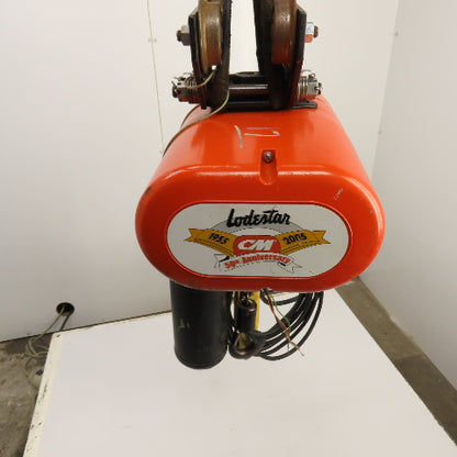 CM Lodestar Model L 1 Ton Electric Chain Hoist 15' Lift 16FPM 230/460V W/Trolley