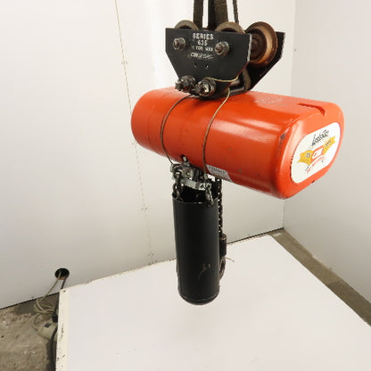 CM Lodestar Model L 1 Ton Electric Chain Hoist 15' Lift 16FPM 230/460V W/Trolley