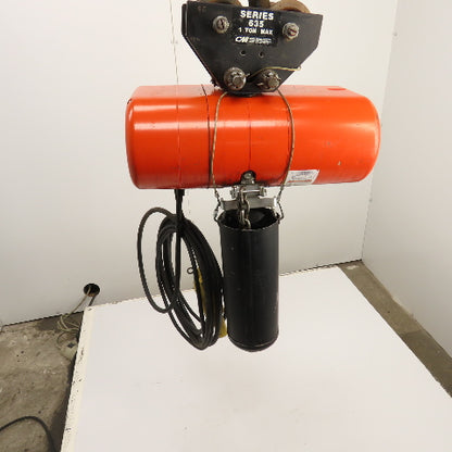 CM Lodestar Model L 1 Ton Electric Chain Hoist 15' Lift 16FPM 230/460V W/Trolley