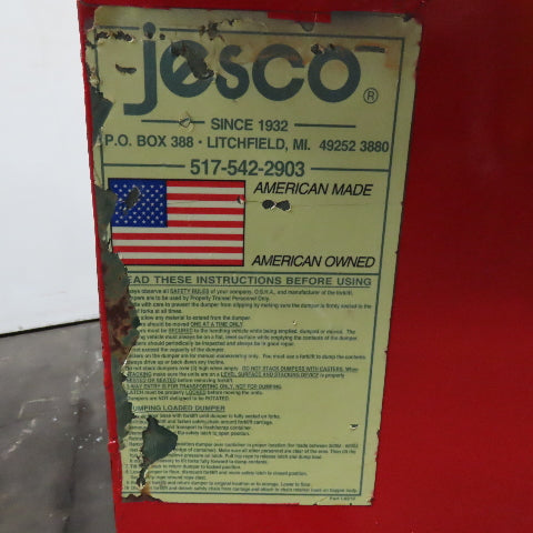 Jesco 2 Cu/Yd Self Dumping Trash Scrap Recycling Hopper On Casters