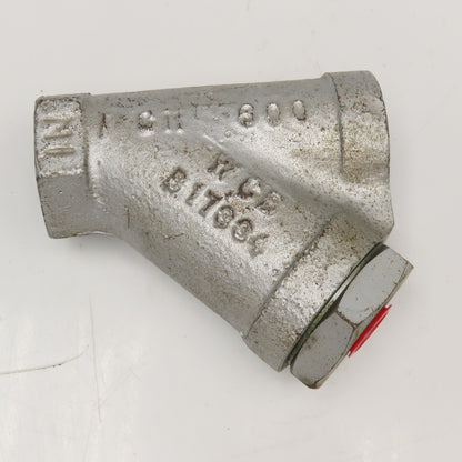 1" Socket Weld Y Strainer R-C&P Cl 800 1/2" NPT