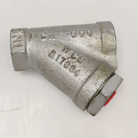 1" Socket Weld Y Strainer R-C&P Cl 800 1/2" NPT