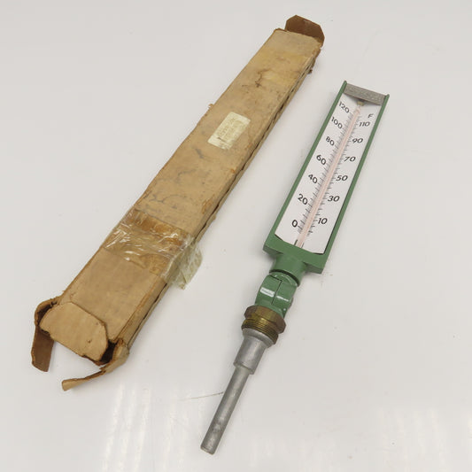 Johnson 0-120°F Glass Thermometer 9" Long Tilt Base 4" Probe
