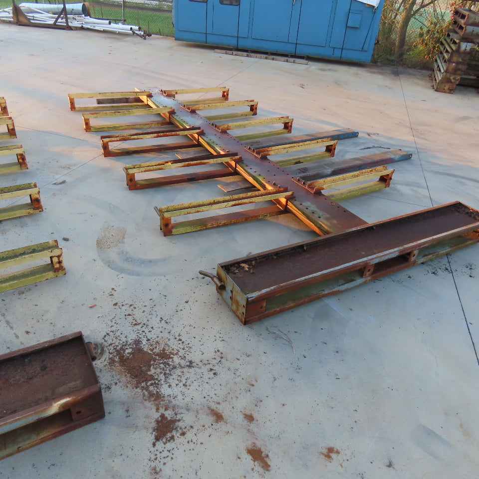 5 Tier 90" Wide Double Sided Cantilever Rack Uprights Only 195" Tall Set Of 2