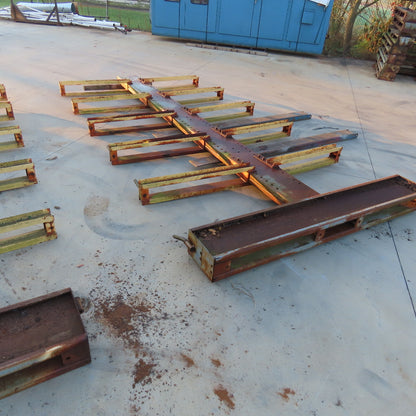 5 Tier 90" Wide Double Sided Cantilever Rack Uprights Only 195" Tall Set Of 2