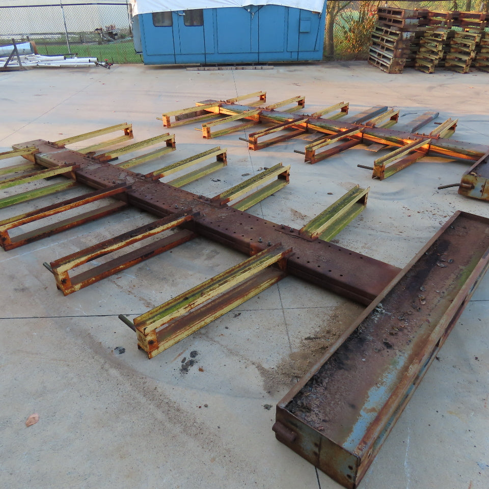 5 Tier 90" Wide Double Sided Cantilever Rack Uprights Only 195" Tall Set Of 2