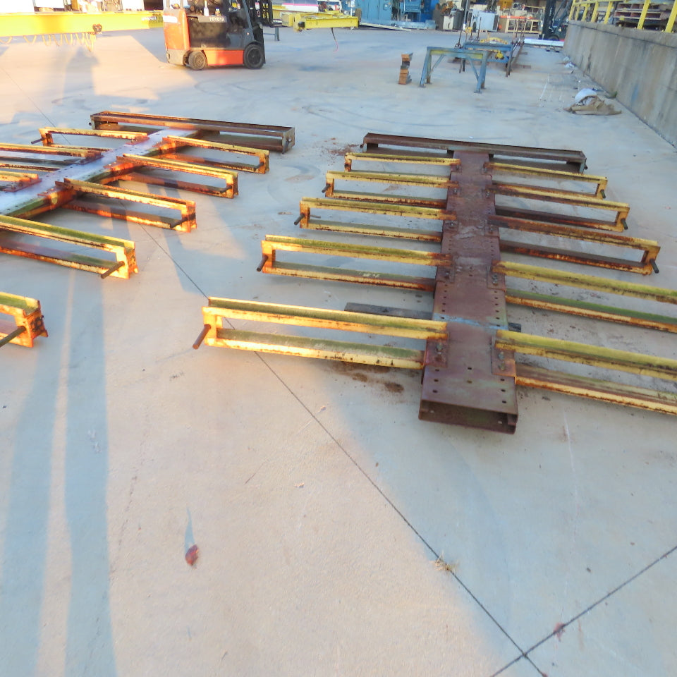 5 Tier 90" Wide Double Sided Cantilever Rack Uprights Only 195" Tall Set Of 2