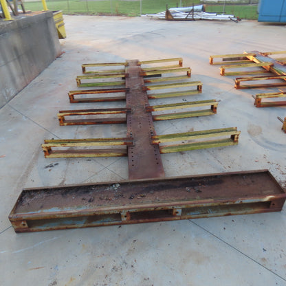 5 Tier 90" Wide Double Sided Cantilever Rack Uprights Only 195" Tall Set Of 2