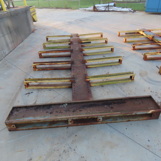 5 Tier 90" Wide Double Sided Cantilever Rack Uprights Only 195" Tall Set Of 2