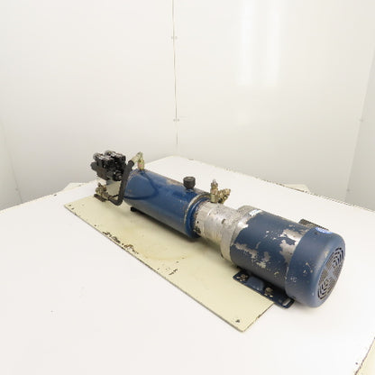 Plate Mounted 2HP 1.4 Gallon Hydraulic Power Unit 230/460V 2 Valves & Manifold