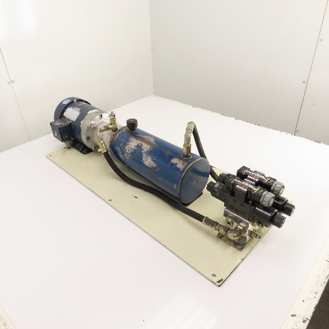 Plate Mounted 2HP 1.4 Gallon Hydraulic Power Unit 230/460V 2 Valves & Manifold
