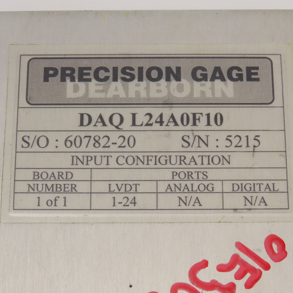 Precision Gage DAQ L24A0F10 24 LVDT Port Interface