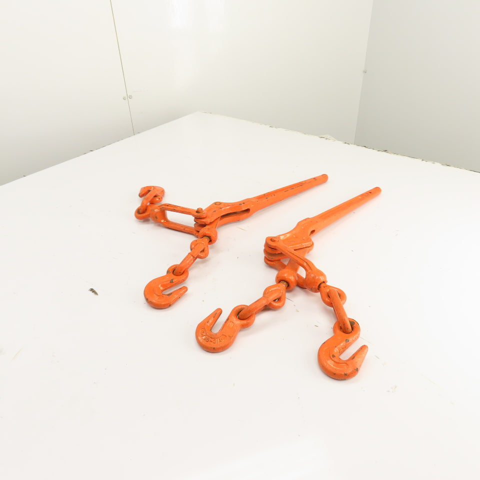 5/16"-3/8" WLL 5400 lbs Lever Type Load Chain Snap Binder MBS 19000 lbs Lot Of 2
