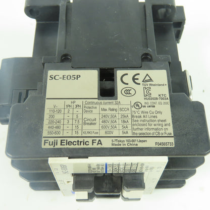Fuji SC-E05P Contactor 32A 100-120V Coil