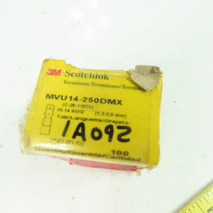 3M 3M MVU14-250DMX Scotchlok Male Disconnect Vinyl Insulated Lot Of 100