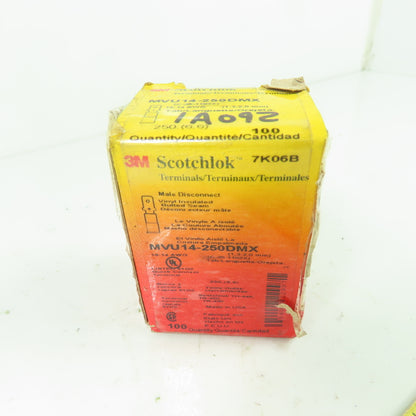 3M 3M MVU14-250DMX Scotchlok Male Disconnect Vinyl Insulated Lot Of 100