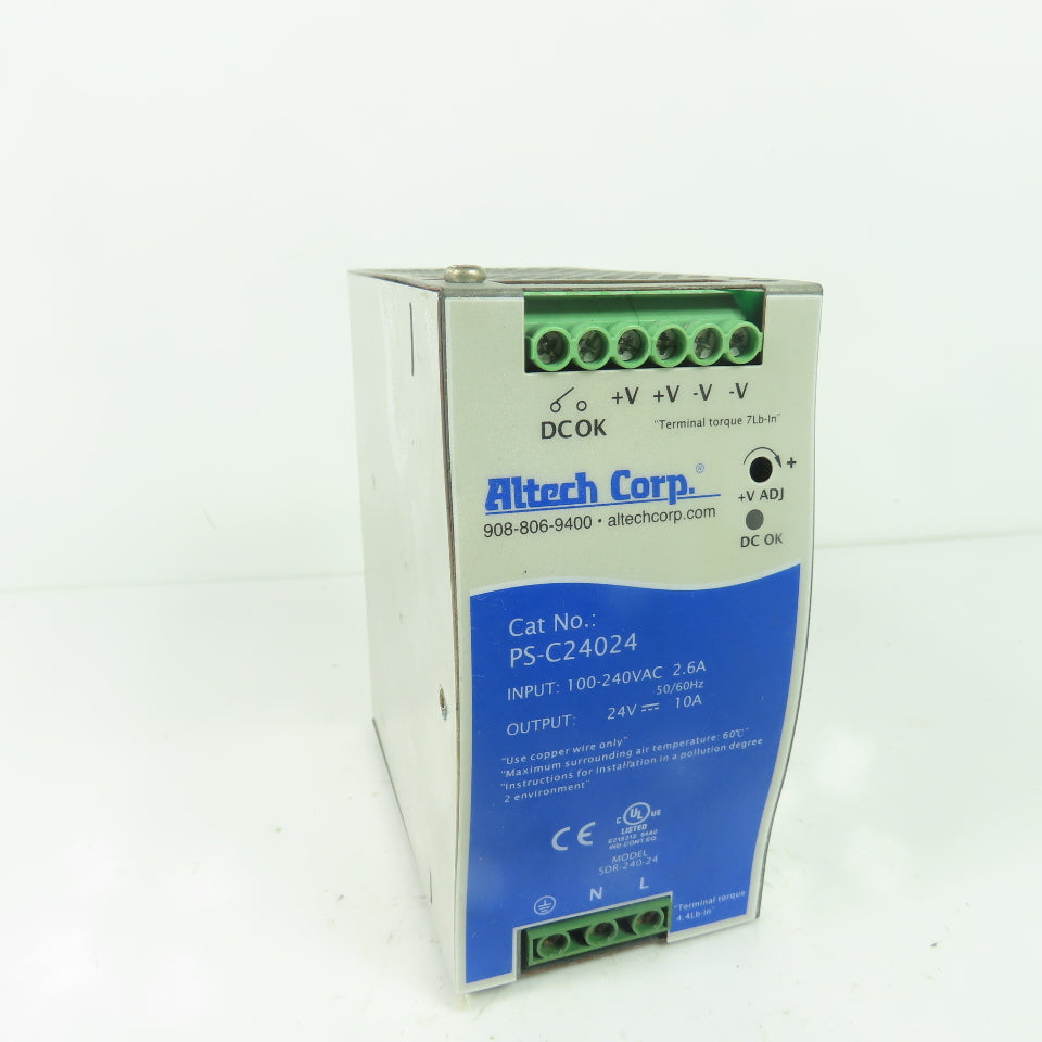Altech PS-C24024 Power Supply 100-240VAC 2.6A Input 24V 10A Output