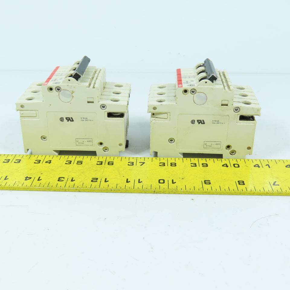 ABB S273 K 63A 3-Pole Rail Mount Circuit Breaker 240VAC Lot Of 2