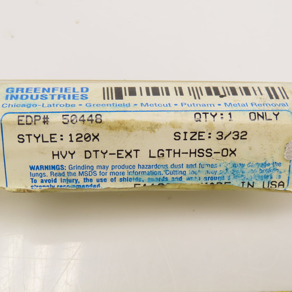 Chicago Latrobe 50448 3/32" x 8" Extra Length Drill Bit 5-1/2" Flute 118°