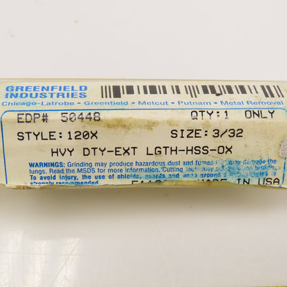 Chicago Latrobe 50448 3/32" x 8" Extra Length Drill Bit 5-1/2" Flute 118°