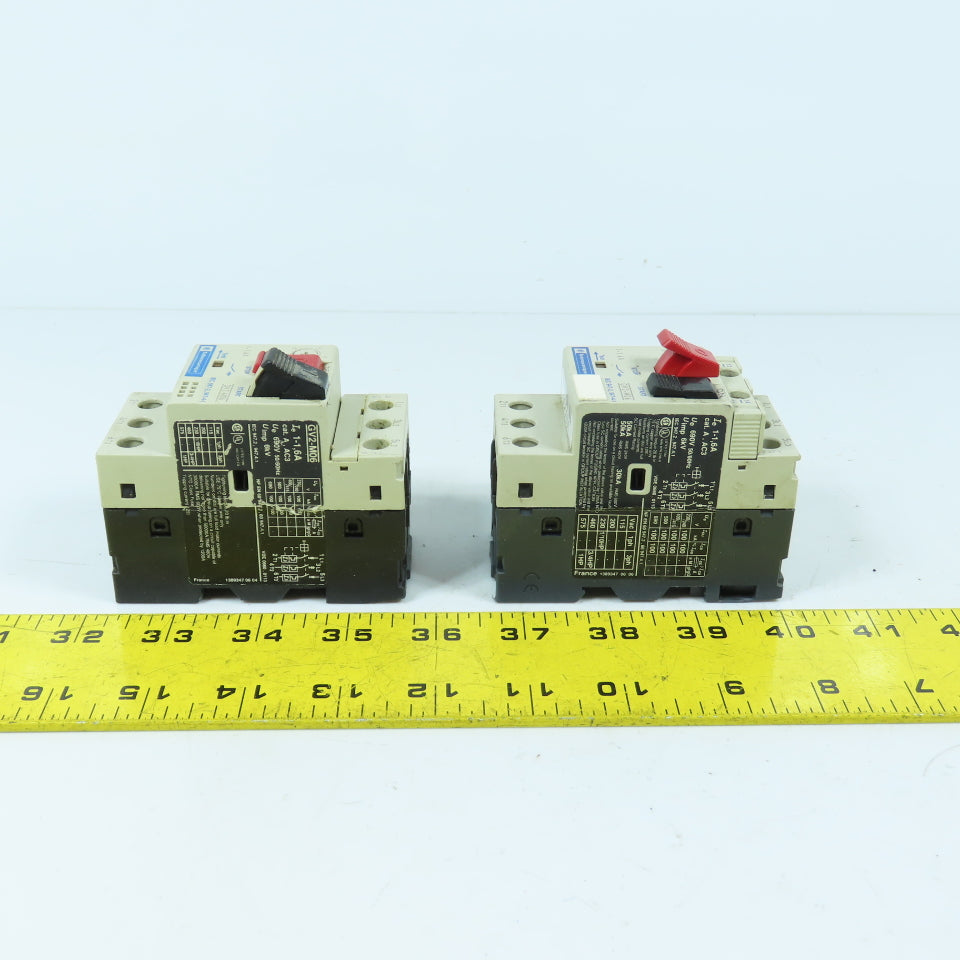 Telemecanique GV2-M06 1-1.6A Motor Circuit Breaker Protector 1HP Max 690V Lot/2