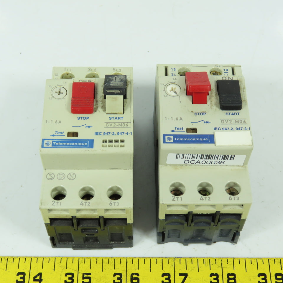 Telemecanique GV2-M06 1-1.6A Motor Circuit Breaker Protector 1HP Max 690V Lot/2