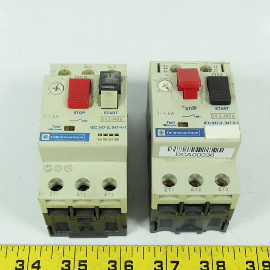 Telemecanique GV2-M06 1-1.6A Motor Circuit Breaker Protector 1HP Max 690V Lot/2