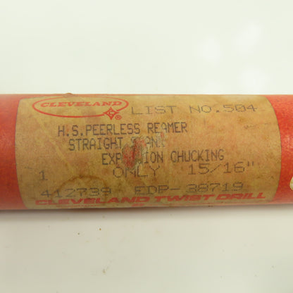 Cleveland Twist Drill 412739 15/16" Straight Peerless Chucking Reamer 6-Flute