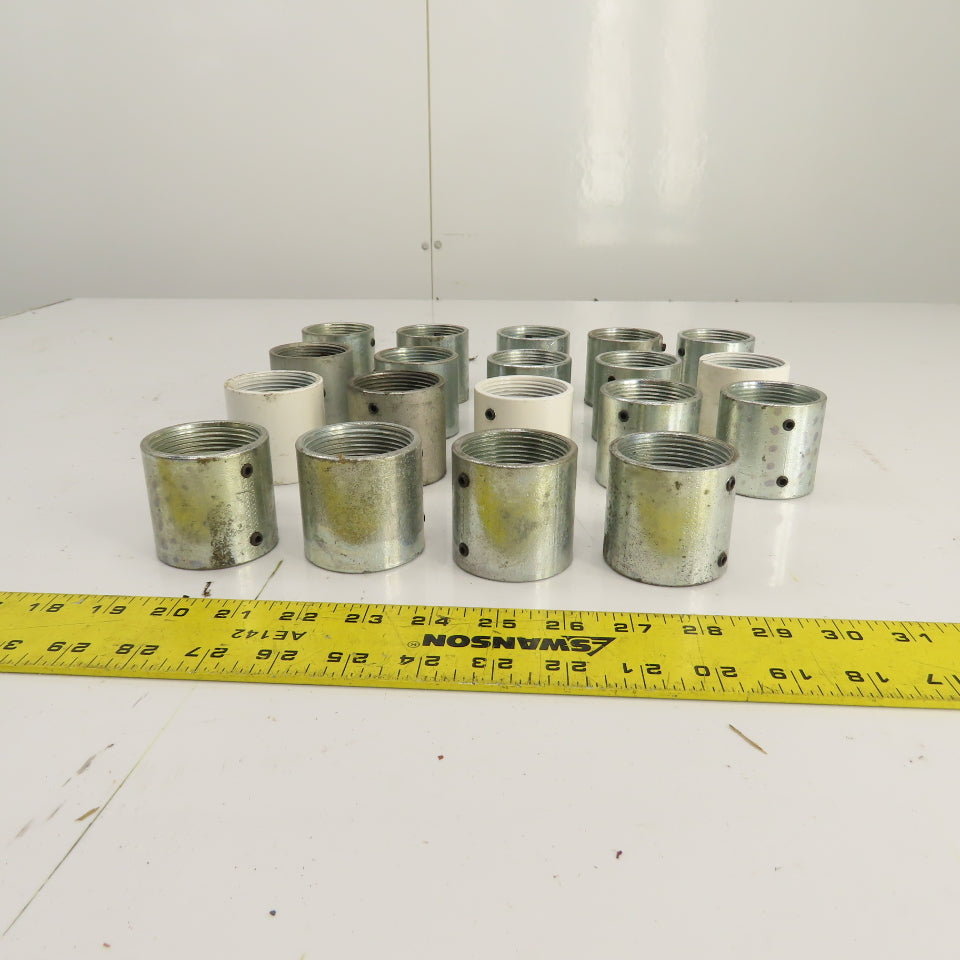 1-1/2" x 1-1/2" Threaded Female Conduit Couplings W/ Set Screws Lot Of 19