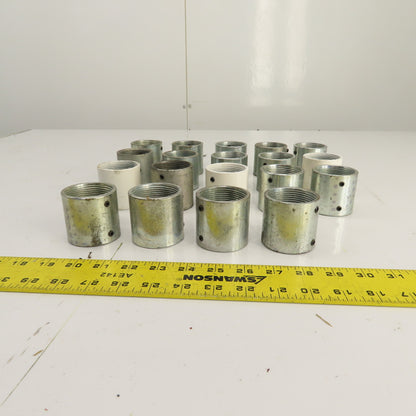 1-1/2" x 1-1/2" Threaded Female Conduit Couplings W/ Set Screws Lot Of 19
