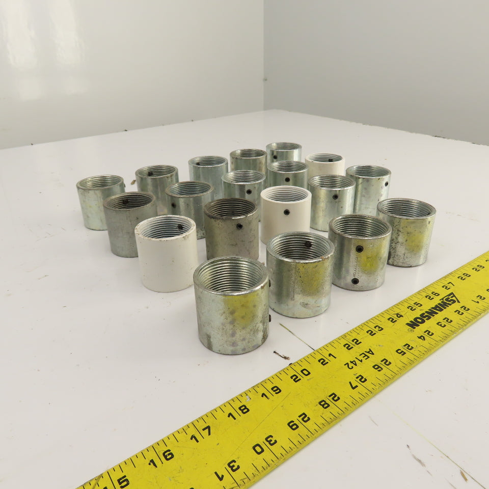 1-1/2" x 1-1/2" Threaded Female Conduit Couplings W/ Set Screws Lot Of 19