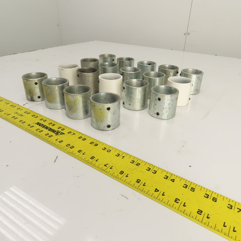 1-1/2" x 1-1/2" Threaded Female Conduit Couplings W/ Set Screws Lot Of 19