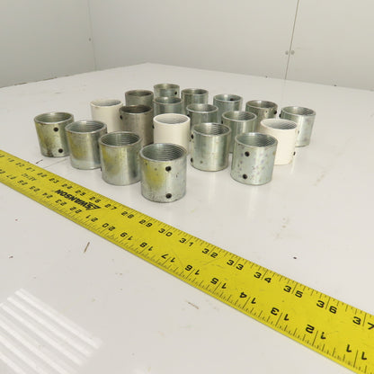 1-1/2" x 1-1/2" Threaded Female Conduit Couplings W/ Set Screws Lot Of 19