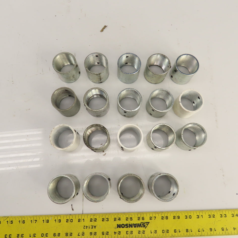 1-1/2" x 1-1/2" Threaded Female Conduit Couplings W/ Set Screws Lot Of 19