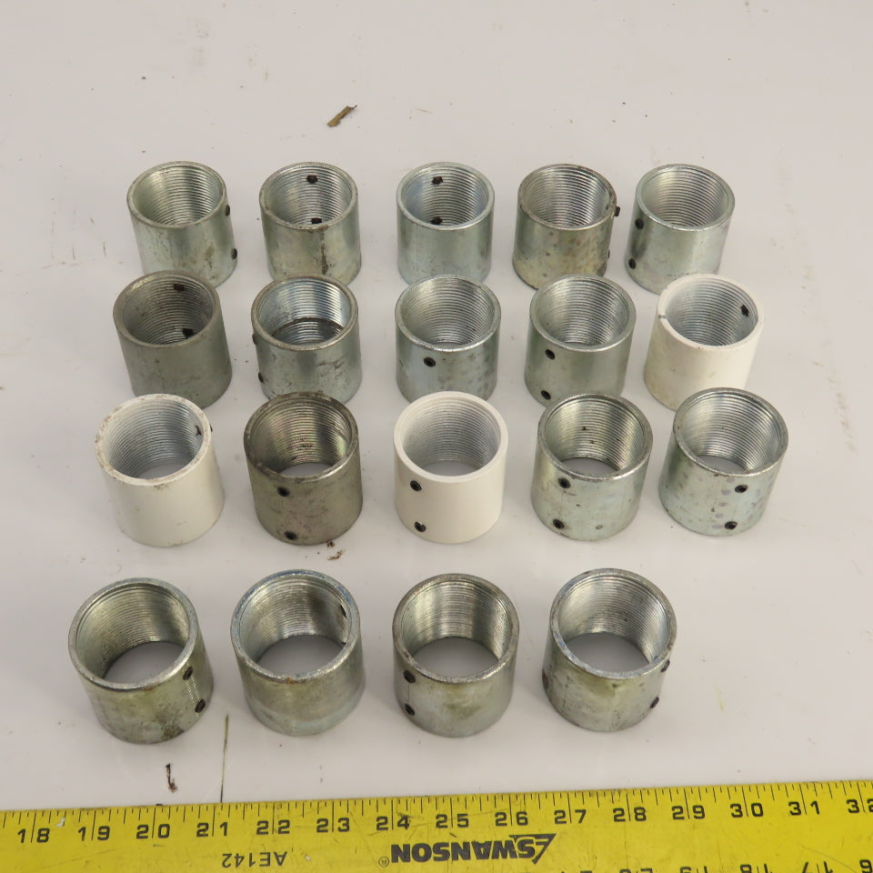 1-1/2" x 1-1/2" Threaded Female Conduit Couplings W/ Set Screws Lot Of 19
