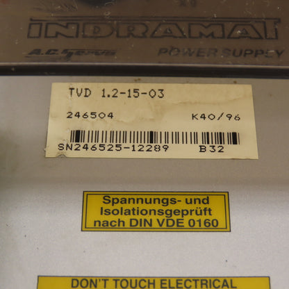 Indramat 246504 TVD 1.2-15-03 AC Servo Power Supply