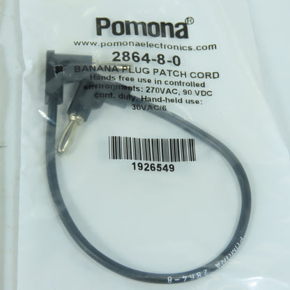Pomona 2864-8-0 Banana Plug Patch Cord 270VAC 90VDC Lot Of 4