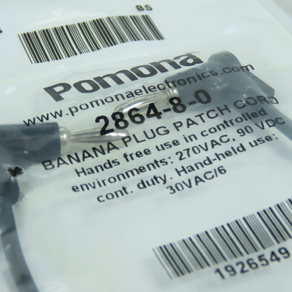 Pomona 2864-8-0 Banana Plug Patch Cord 270VAC 90VDC Lot Of 4