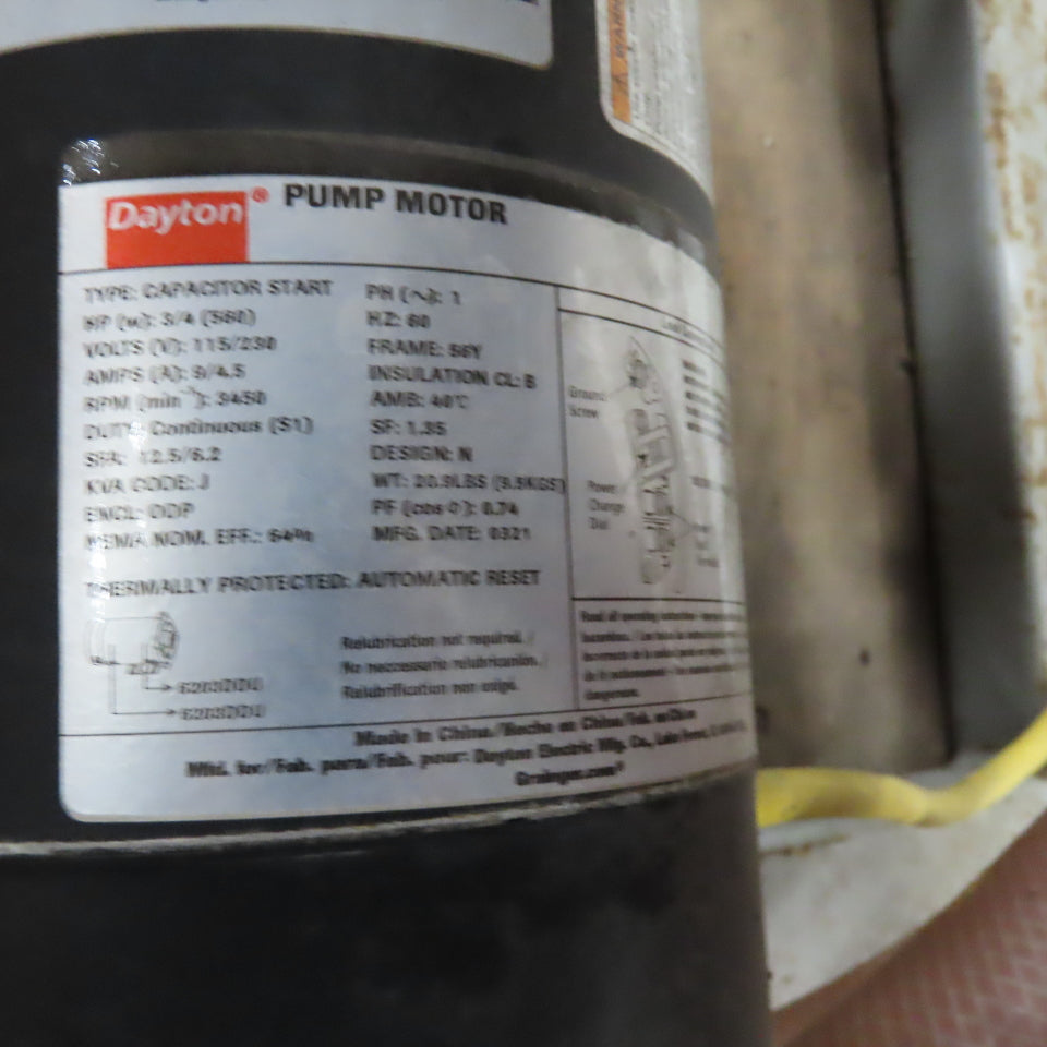 Dayton 5PXC3A 1200 Ltr. IBC Tote Storage Rack And Pump 3/4Hp 115/230V 1Ph