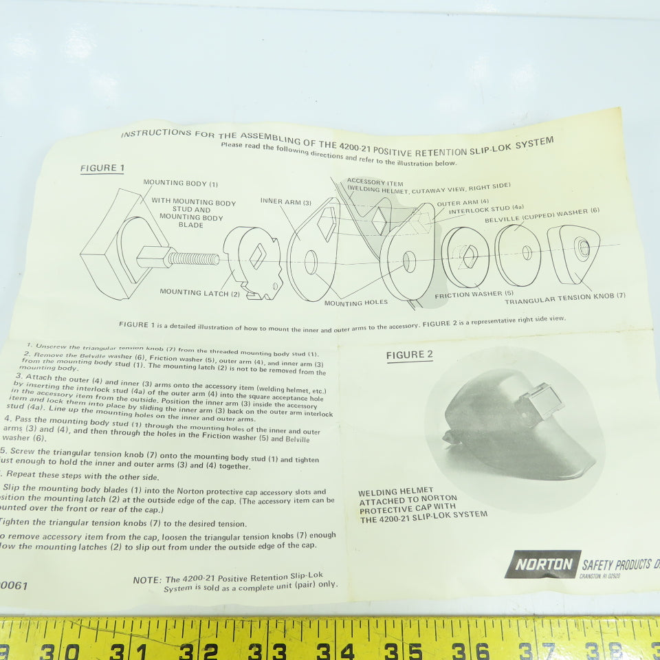 Norton 4200-21 Positive Retention Slip-Lok System For Weld Helmet