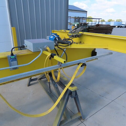 PWI 1 Ton Underhung Bridge Crane 50' Span 56' Extended Travel Powered End Trucks